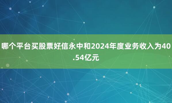 哪个平台买股票好信永中和2024年度业务收入为40.54亿元